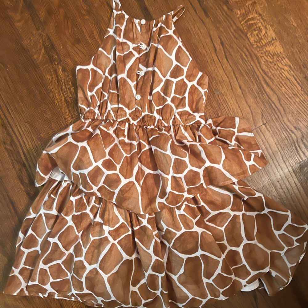 Giraffe pattern dress Janie and Jack size 8